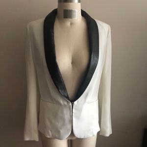 rag & bone tuxedo blazer with leather lapel